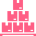 Icône de piles de boîtes roses, symbolisant la gestion des stocks et la logistique de la supply chain