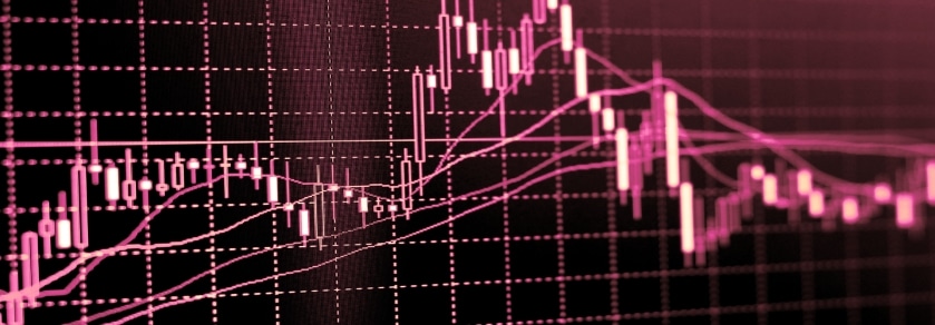 Graphique d'analyse de performance en nuances de rose sur fond noir, illustrant l'optimisation et l'analyse des données en supply chain par FocusTribes